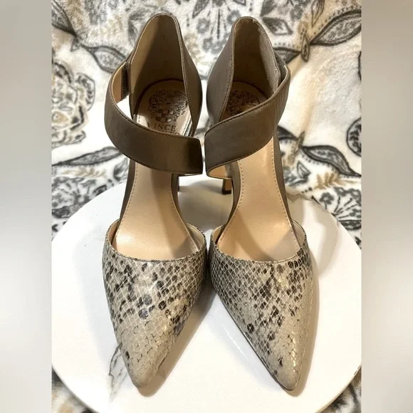 Vince Camuto Carlotte Tabby Grey/Toast Taupe Heels Size 5 1/2M - Picture 5 of 11